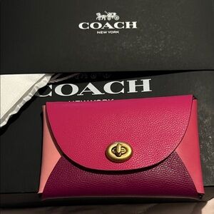 Coach Multi-Tone Pink Leather Clutch